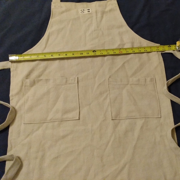 Handmade Flax Linen Grain Sack Apron Natural Oatmeal NEW Farmhouse Eco Boho Chic - Picture 5 of 12